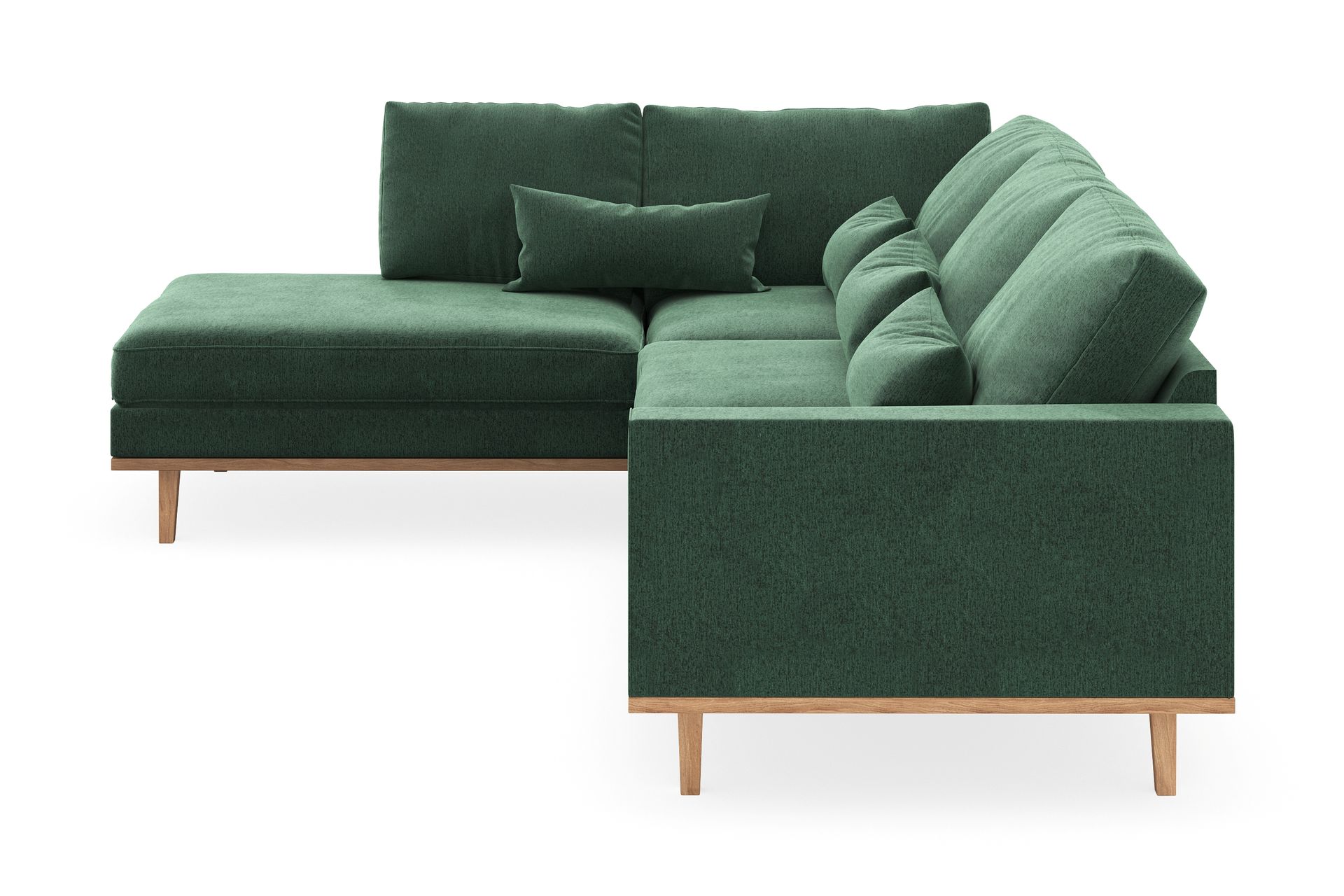 Copenhagen 4-seters Venstrevendt L-formet Sjeselongsofa i Fløyel - Mørk grønn - Møbler - Sofaer - Sofa med sjeselong