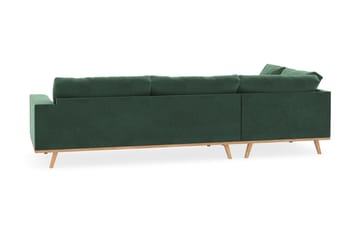 Copenhagen 4-seters Venstrevendt L-formet Sjeselongsofa i Fløyel - Mørk grønn - Møbler - Sofaer - Sofa med sjeselong