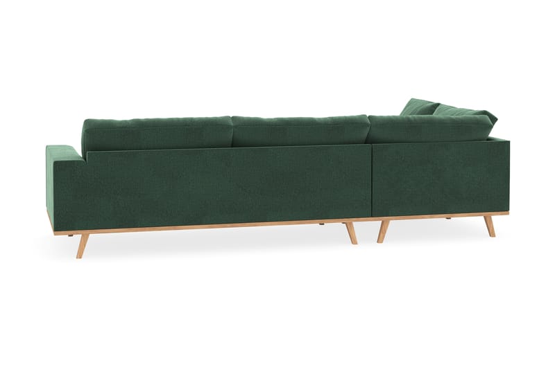 Copenhagen 4-seters Venstrevendt L-formet Sjeselongsofa i Fløyel - Mørk grønn - Møbler - Sofaer - Sofa med sjeselong