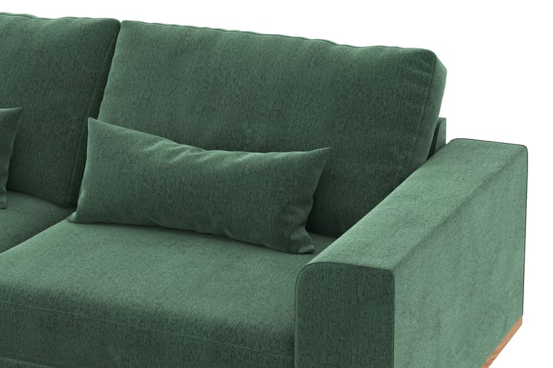 Copenhagen 4-seters Venstrevendt L-formet Sjeselongsofa i Fløyel - Mørk grønn - Møbler - Sofaer - Sofa med sjeselong