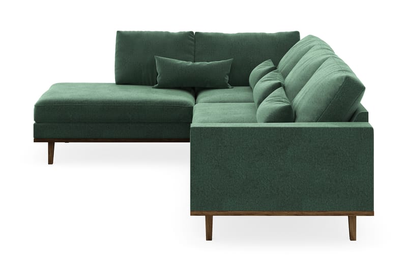 Copenhagen 4-seters Venstrevendt L-formet Sjeselongsofa i Fløyel - Mørk grønn - Møbler - Sofaer - Sofa med sjeselong