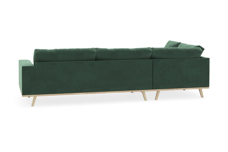 Copenhagen 4-seters Venstrevendt L-formet Sjeselongsofa i Fløyel - Mørk grønn - Møbler - Sofaer - Sofa med sjeselong