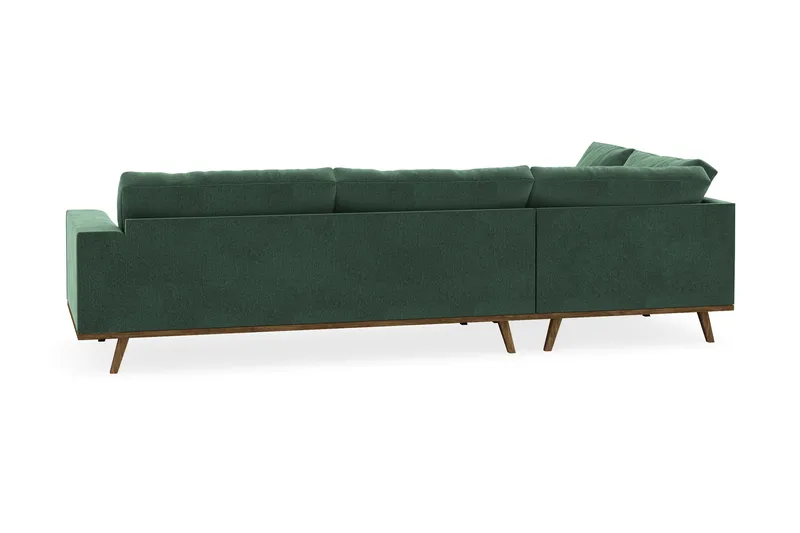 Copenhagen 4-seters Venstrevendt L-formet Sjeselongsofa i Fløyel - Mørk grønn - Møbler - Sofaer - Sofa med sjeselong