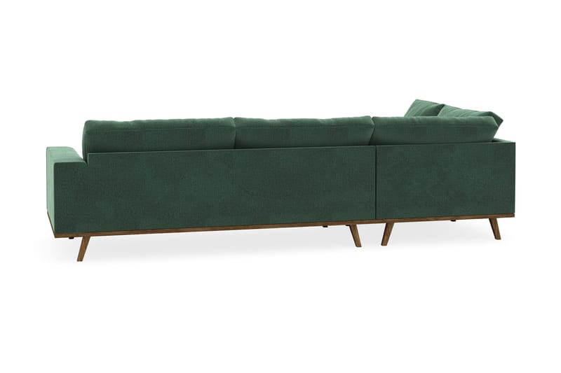 Copenhagen 4-seters Venstrevendt L-formet Sjeselongsofa i Fløyel - Mørk grønn - Møbler - Sofaer - Sofa med sjeselong