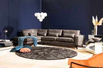 Copenhagen 4-seters Venstrevendt L-formet Sjeselongsofa i Kunstlær - Mørk grå - Møbler - Sofaer - Sofa med sjeselong