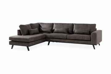 Copenhagen 4-seters Venstrevendt L-formet Sjeselongsofa i Kunstlær - Mørk grå - Møbler - Sofaer - Sofa med sjeselong