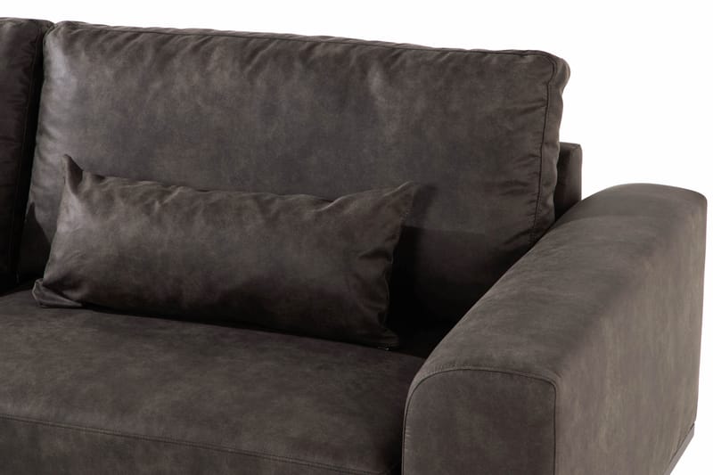 Copenhagen 4-seters Venstrevendt L-formet Sjeselongsofa i Kunstlær - Mørk grå - Møbler - Sofaer - Sofa med sjeselong