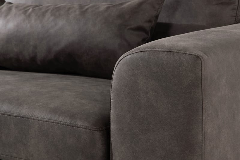 Copenhagen 4-seters Venstrevendt L-formet Sjeselongsofa i Kunstlær - Mørk grå - Møbler - Sofaer - Sofa med sjeselong