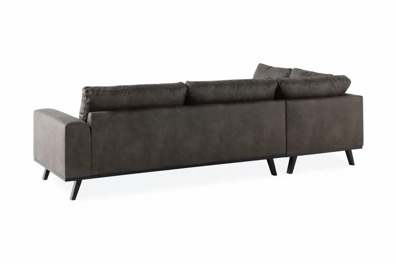 Copenhagen 4-seters Venstrevendt L-formet Sjeselongsofa i Kunstlær - Mørk grå - Møbler - Sofaer - Sofa med sjeselong
