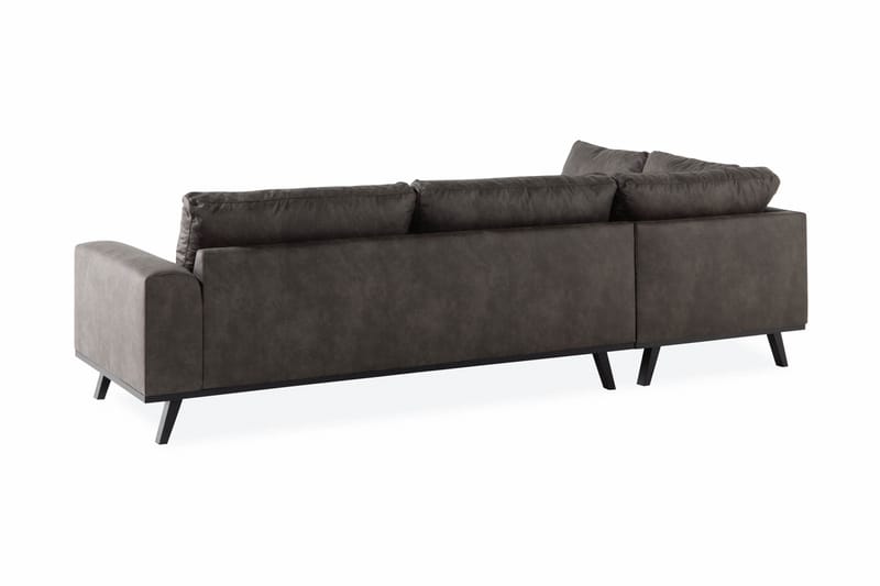 Copenhagen 4-seters Venstrevendt L-formet Sjeselongsofa i Kunstlær - Mørk grå - Møbler - Sofaer - Sofa med sjeselong