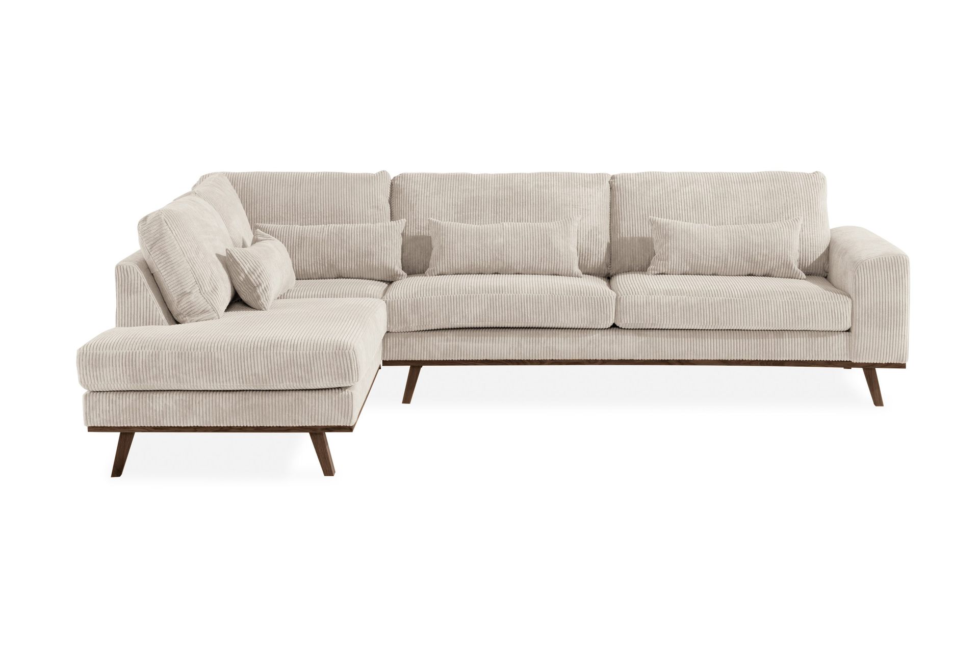 Copenhagen 4-seters Venstrevendt L-formet Sjeselongsofa i Manchester - Beige