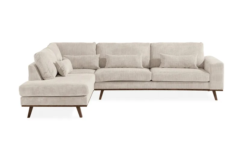 Copenhagen 4-seters Venstrevendt L-formet Sjeselongsofa i Manchester - Beige - Møbler - Sofaer - Sofa med sjeselong