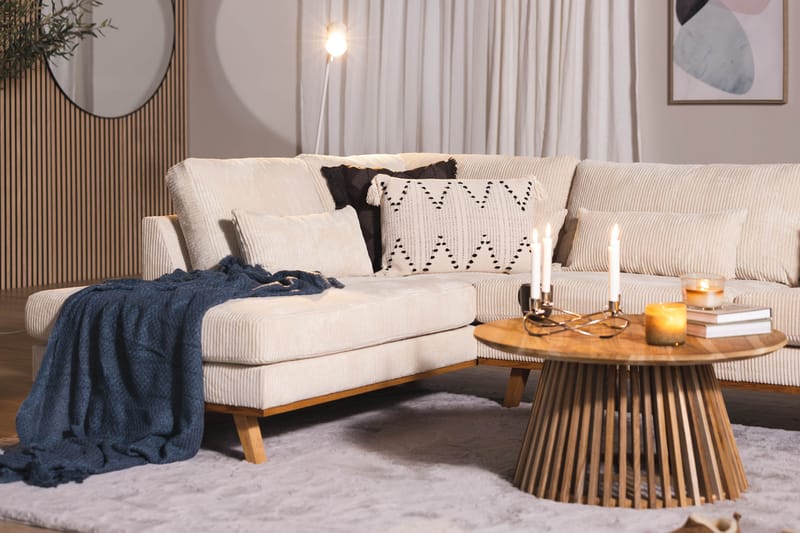 Copenhagen 4-seters Venstrevendt L-formet Sjeselongsofa i Manchester - Beige - Møbler - Sofaer - Sofa med sjeselong