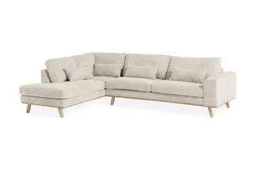 Copenhagen 4-seters Venstrevendt L-formet Sjeselongsofa i Manchester - Beige - Møbler - Sofaer - Sofa med sjeselong