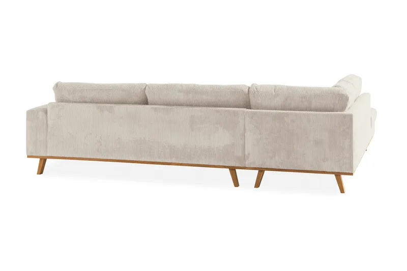 Copenhagen 4-seters Venstrevendt L-formet Sjeselongsofa i Manchester - Beige - Møbler - Sofaer - Sofa med sjeselong