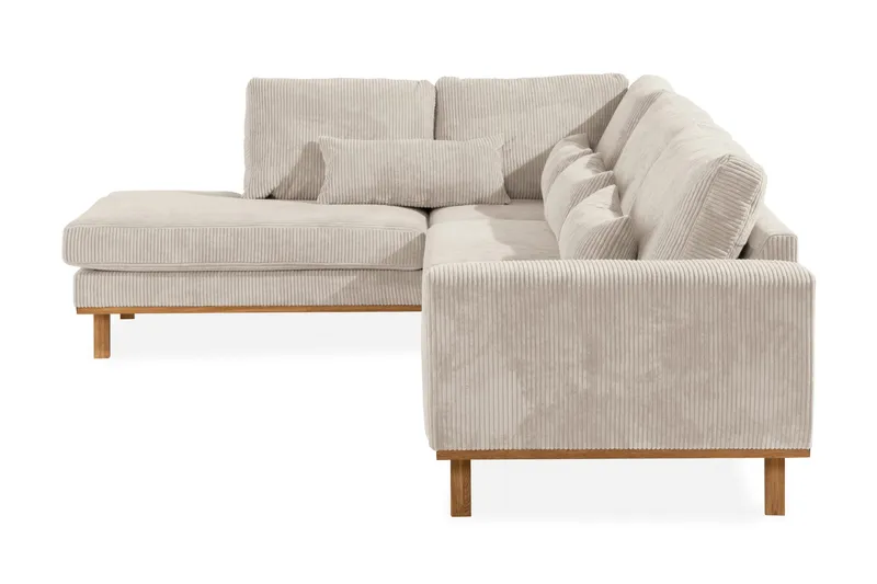 Copenhagen 4-seters Venstrevendt L-formet Sjeselongsofa i Manchester - Beige - Møbler - Sofaer - Sofa med sjeselong