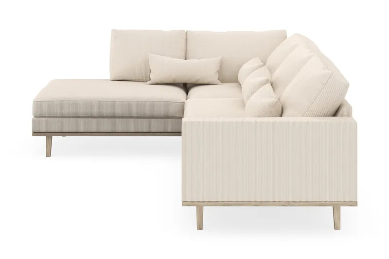Copenhagen 4-seters Venstrevendt L-formet Sjeselongsofa i Manchester - Beige - Møbler - Sofaer - Sofa med sjeselong