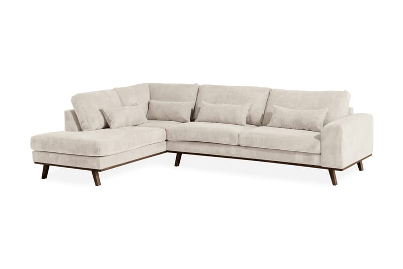 Copenhagen 4-seters Venstrevendt L-formet Sjeselongsofa i Manchester - Beige - Møbler - Sofaer - Sofa med sjeselong