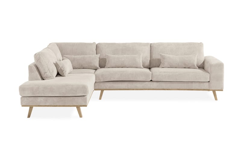 Copenhagen 4-seters Venstrevendt L-formet Sjeselongsofa i Manchester - Beige - Møbler - Sofaer - Sofa med sjeselong
