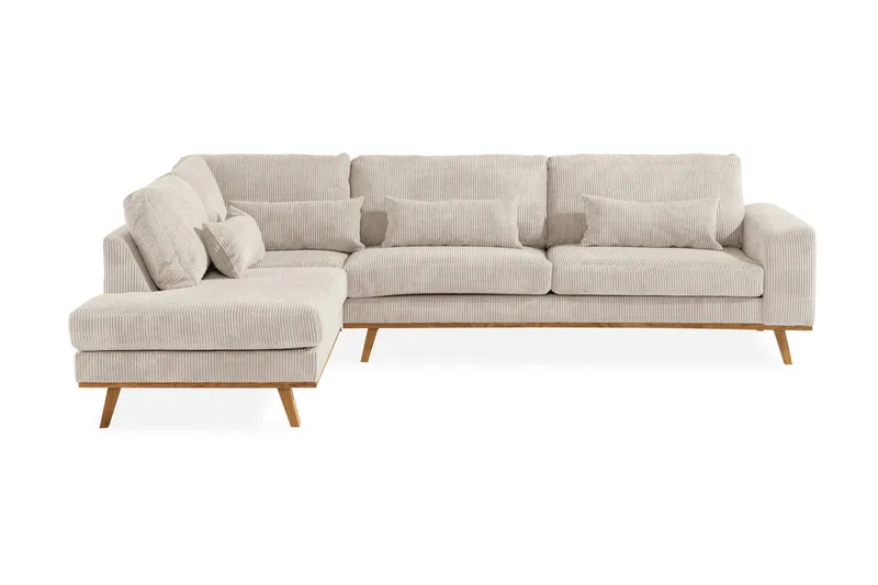 Copenhagen 4-seters Venstrevendt L-formet Sjeselongsofa i Manchester - Beige - Møbler - Sofaer - Sofa med sjeselong