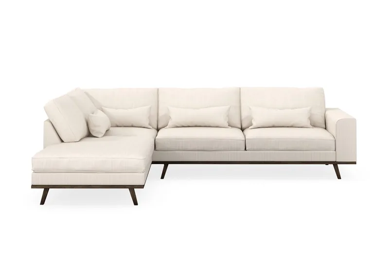 Copenhagen 4-seters Venstrevendt L-formet Sjeselongsofa i Manchester - Beige - Møbler - Sofaer - Sofa med sjeselong