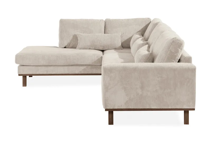 Copenhagen 4-seters Venstrevendt L-formet Sjeselongsofa i Manchester - Beige - Møbler - Sofaer - Sofa med sjeselong