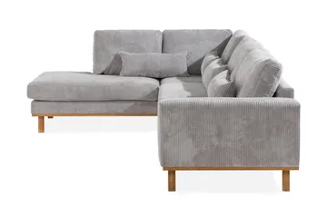 Copenhagen 4-seters Venstrevendt L-formet Sjeselongsofa i Manchester - Lys grå - Møbler - Sofaer - Sofa med sjeselong