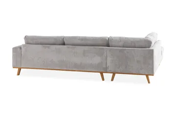 Copenhagen 4-seters Venstrevendt L-formet Sjeselongsofa i Manchester - Lys grå - Møbler - Sofaer - Sofa med sjeselong