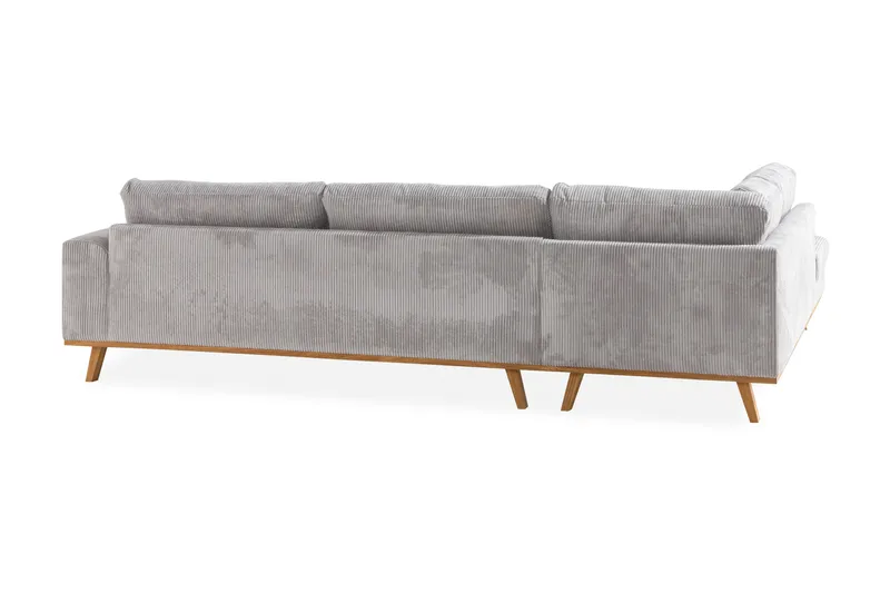 Copenhagen 4-seters Venstrevendt L-formet Sjeselongsofa i Manchester - Lys grå - Møbler - Sofaer - Sofa med sjeselong