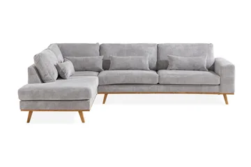 Copenhagen 4-seters Venstrevendt L-formet Sjeselongsofa i Manchester - Lys grå - Møbler - Sofaer - Sofa med sjeselong