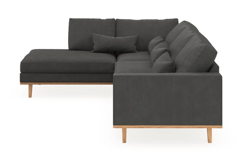 Copenhagen 4-seters Venstrevendt L-formet Sjeselongsofa i Manchester - Mørk grå - Møbler - Sofaer - Sofa med sjeselong