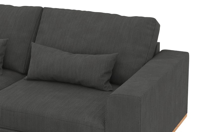 Copenhagen 4-seters Venstrevendt L-formet Sjeselongsofa i Manchester - Mørk grå - Møbler - Sofaer - Sofa med sjeselong