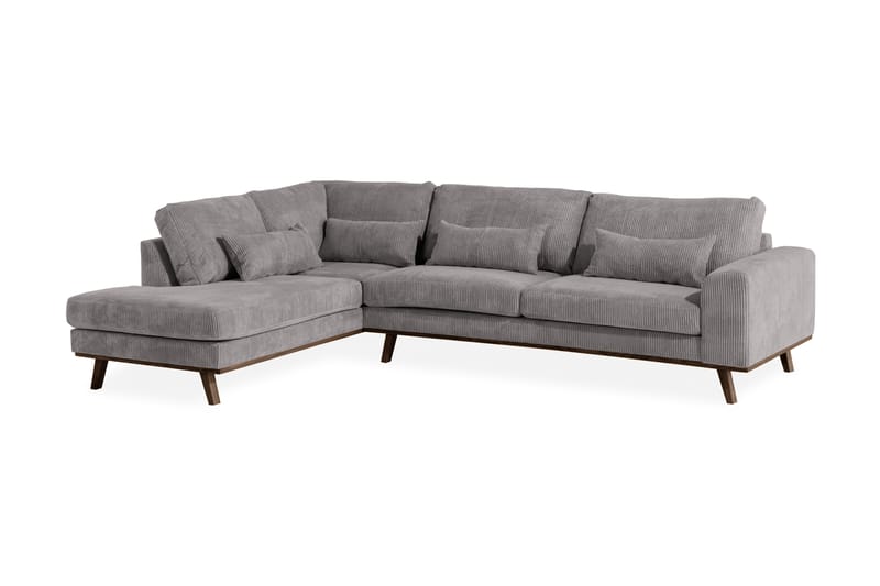 Copenhagen 4-seters Venstrevendt L-formet Sjeselongsofa i Manchester - Mørk grå - Møbler - Sofaer - Sofa med sjeselong