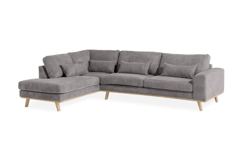 Copenhagen 4-seters Venstrevendt L-formet Sjeselongsofa i Manchester - Mørk grå - Møbler - Sofaer - Sofa med sjeselong