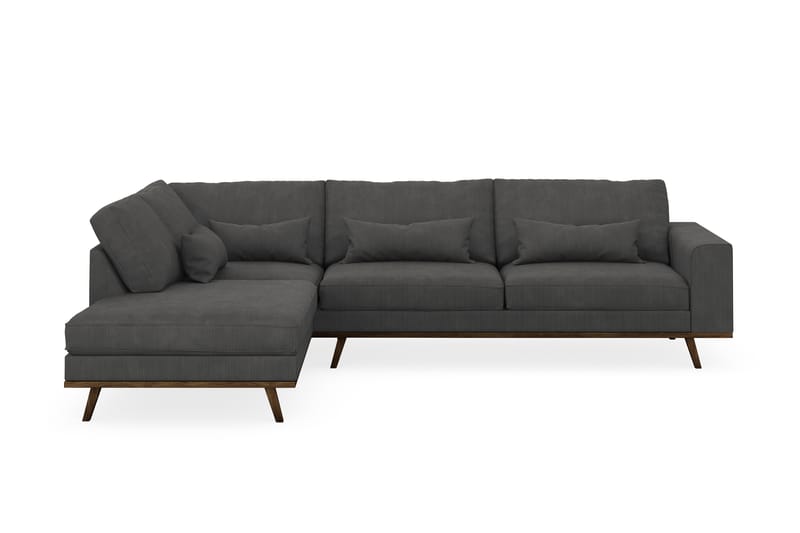Copenhagen 4-seters Venstrevendt L-formet Sjeselongsofa i Manchester - Mørk grå - Møbler - Sofaer - Sofa med sjeselong