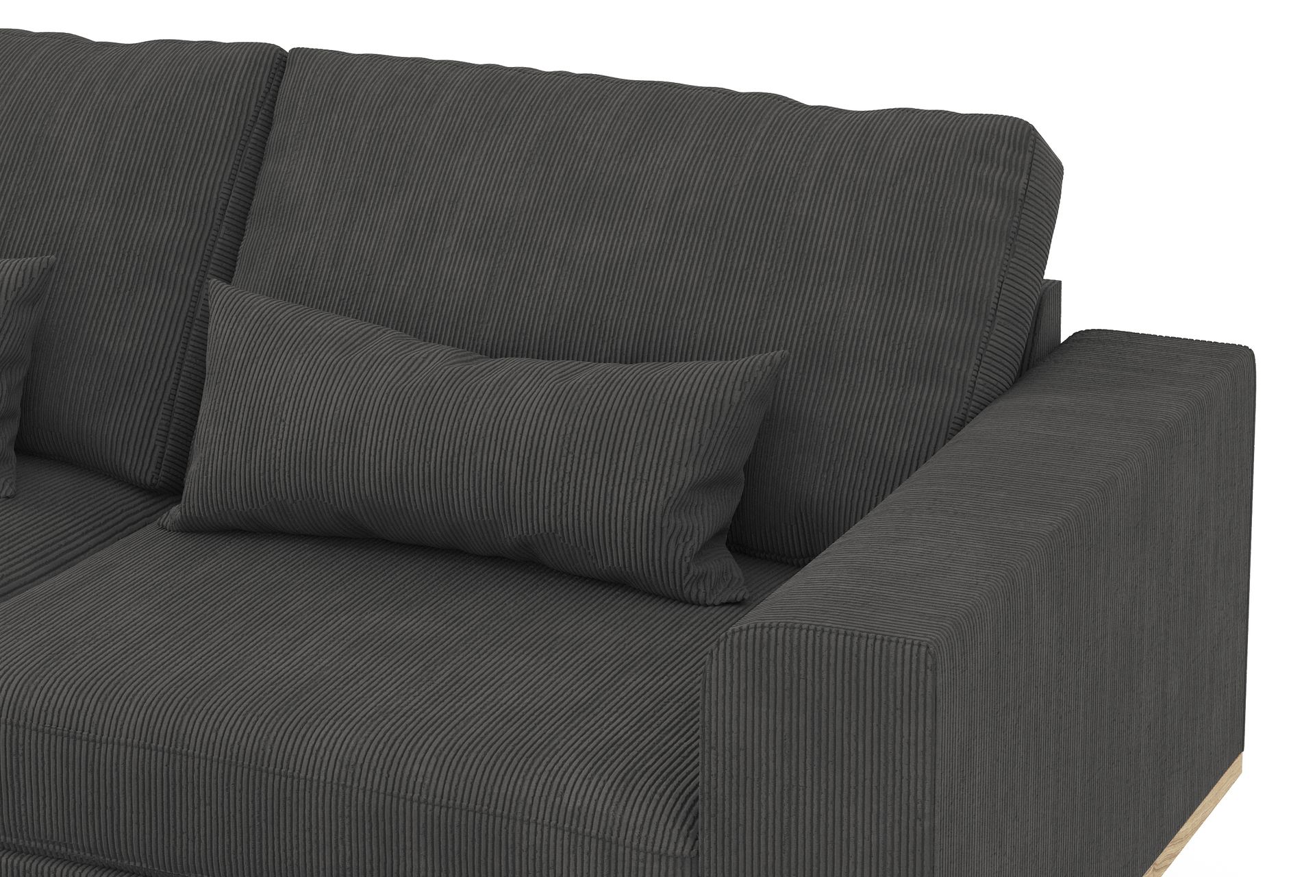 Copenhagen 4-seters Venstrevendt L-formet Sjeselongsofa i Manchester - Mørk grå - Møbler - Sofaer - Sofa med sjeselong