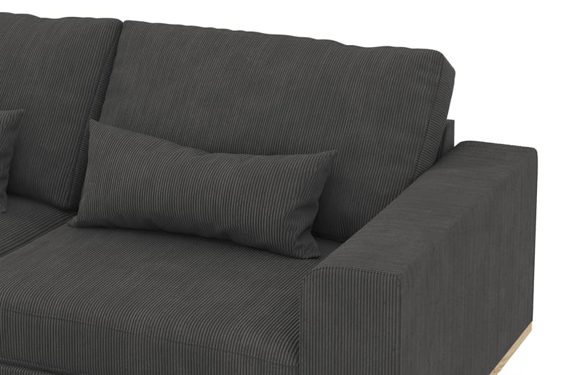 Copenhagen 4-seters Venstrevendt L-formet Sjeselongsofa i Manchester - Mørk grå - Møbler - Sofaer - Sofa med sjeselong