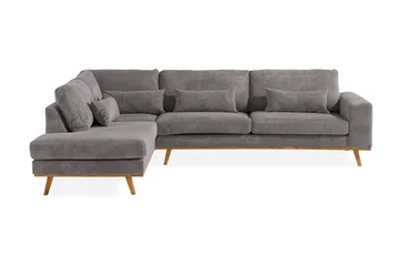 Copenhagen 4-seters Venstrevendt L-formet Sjeselongsofa i Manchester - Mørk grå - Møbler - Sofaer - Sofa med sjeselong