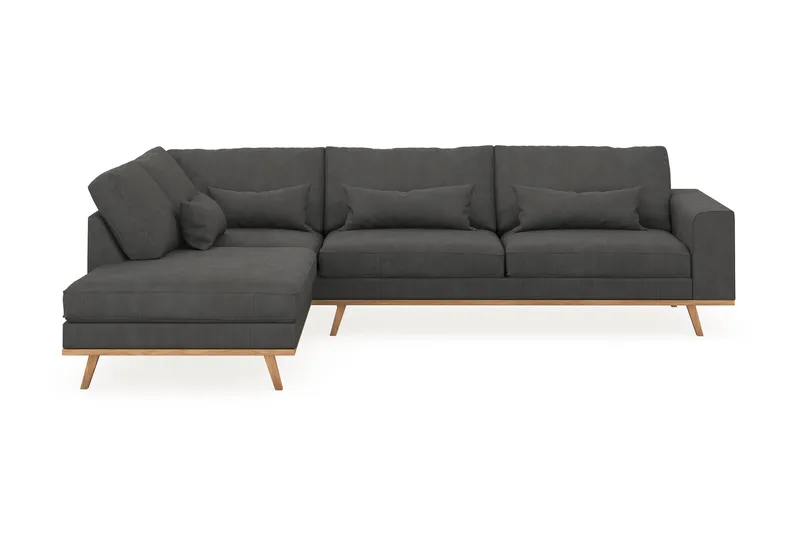Copenhagen 4-seters Venstrevendt L-formet Sjeselongsofa i Manchester - Mørk grå - Møbler - Sofaer - Sofa med sjeselong
