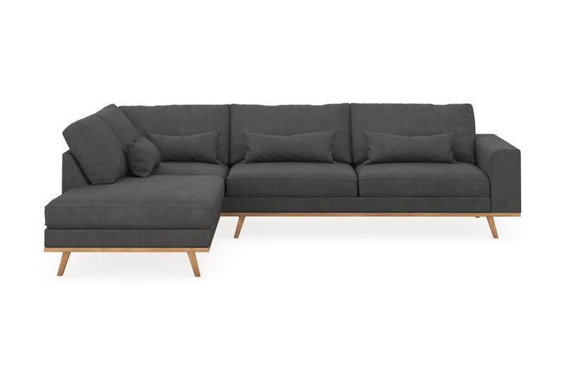 Copenhagen 4-seters Venstrevendt L-formet Sjeselongsofa i Manchester - Mørk grå - Møbler - Sofaer - Sofa med sjeselong