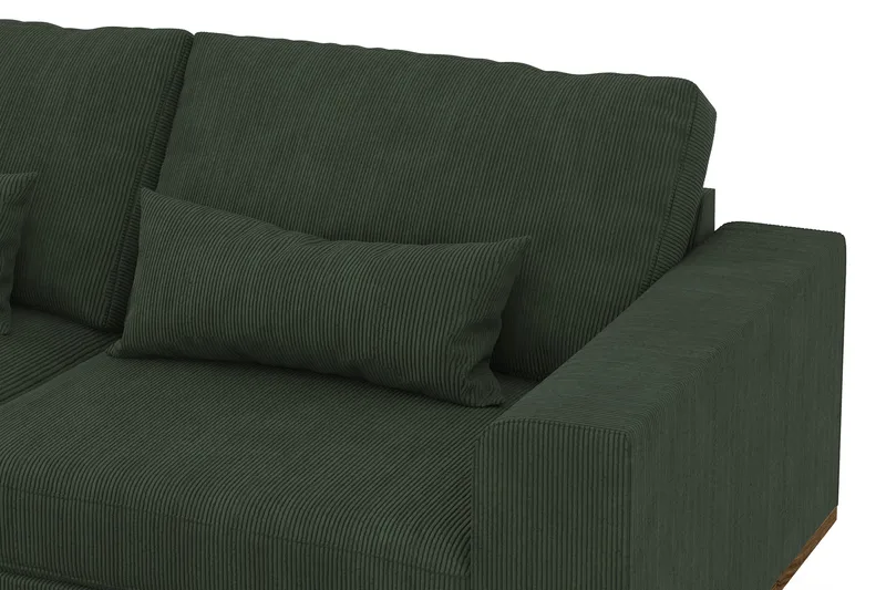 Copenhagen 4-seters Venstrevendt L-formet Sjeselongsofa i Manchester - Mørk grønn - Møbler - Sofaer - Sofa med sjeselong