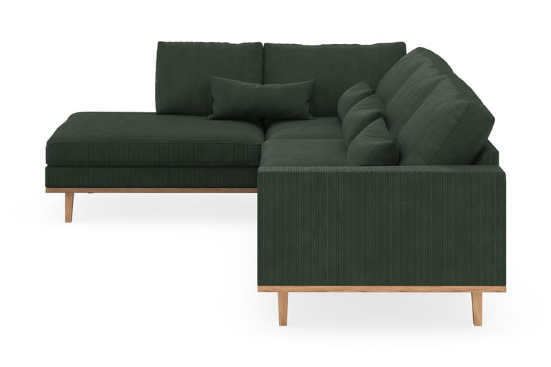 Copenhagen 4-seters Venstrevendt L-formet Sjeselongsofa i Manchester - Mørk grønn - Møbler - Sofaer - Sofa med sjeselong