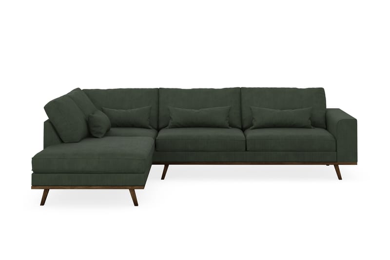 Copenhagen 4-seters Venstrevendt L-formet Sjeselongsofa i Manchester - Mørk grønn - Møbler - Sofaer - Sofa med sjeselong