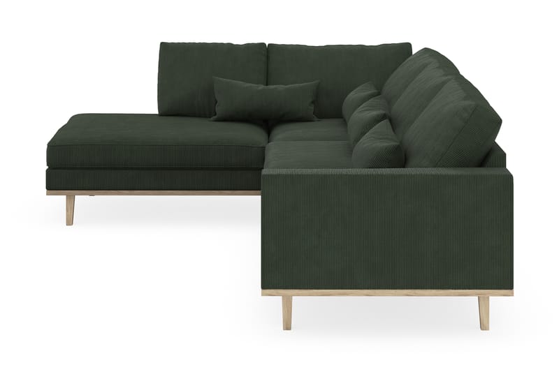 Copenhagen 4-seters Venstrevendt L-formet Sjeselongsofa i Manchester - Mørk grønn - Møbler - Sofaer - Sofa med sjeselong