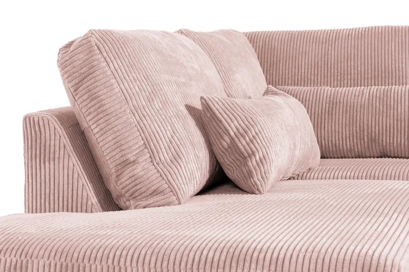 Copenhagen 4-seters Venstrevendt L-formet Sjeselongsofa i Manchester - Rosa - Møbler - Sofaer - Sofa med sjeselong