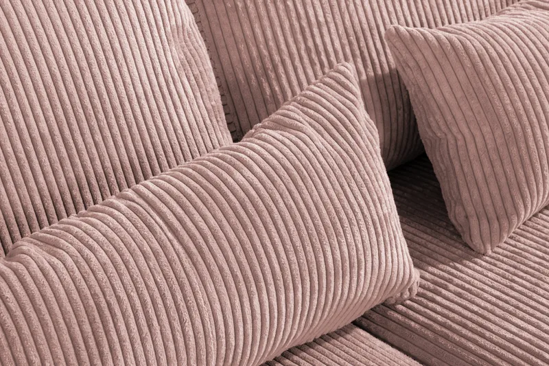 Copenhagen 4-seters Venstrevendt L-formet Sjeselongsofa i Manchester - Rosa - Møbler - Sofaer - Sofa med sjeselong