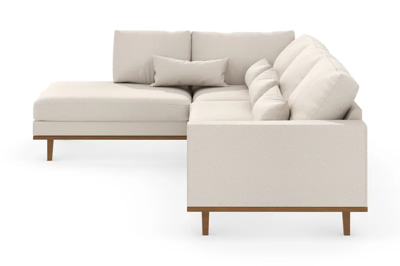 Copenhagen 4-seters Venstrevendt L-formet Sjeselongsofa i Stoff - Beige - Møbler - Sofaer - Sofa med sjeselong