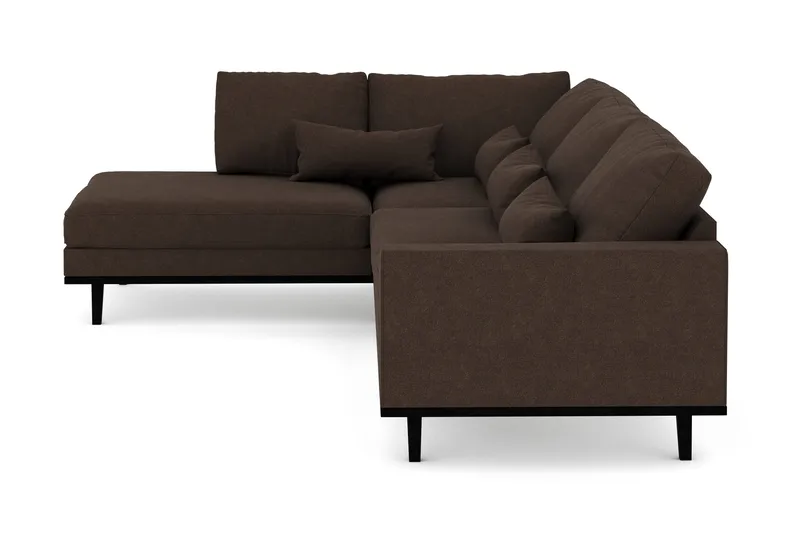 Copenhagen 4-seters Venstrevendt L-formet Sjeselongsofa i Stoff - Brun - Møbler - Sofaer - Sofa med sjeselong