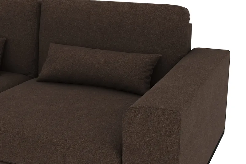 Copenhagen 4-seters Venstrevendt L-formet Sjeselongsofa i Stoff - Brun - Møbler - Sofaer - Sofa med sjeselong