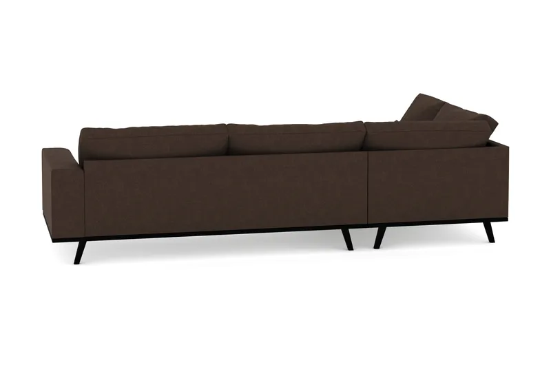 Copenhagen 4-seters Venstrevendt L-formet Sjeselongsofa i Stoff - Brun - Møbler - Sofaer - Sofa med sjeselong